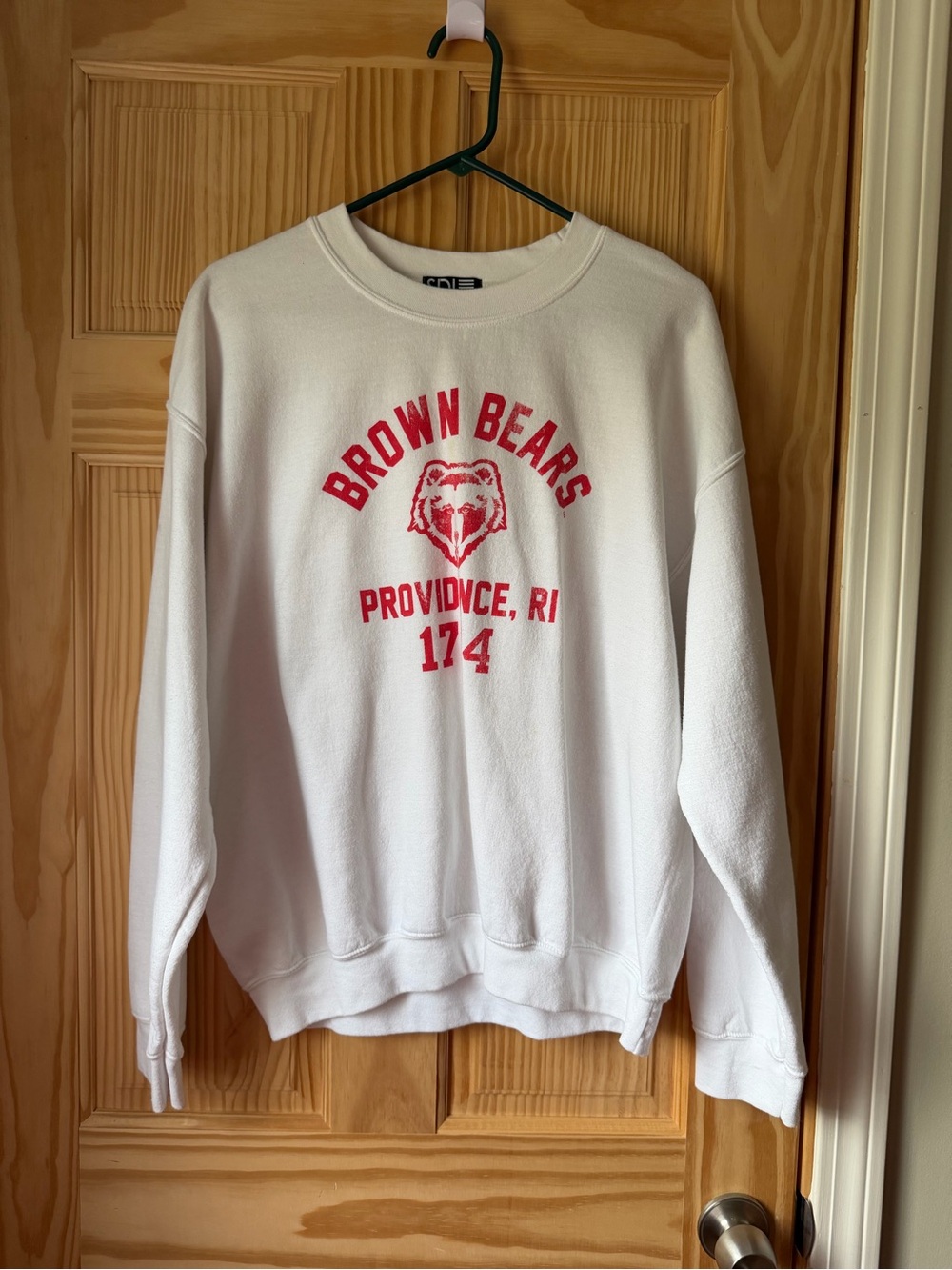 White "Brown Bears" Crewneck Sweatshirt with Red Print